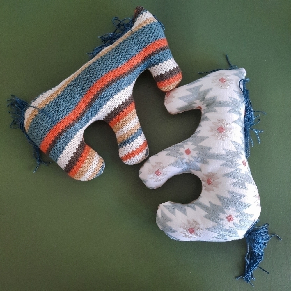 Hand-Made South Western Native Inspired Stuffed Mini Pillow Horse
